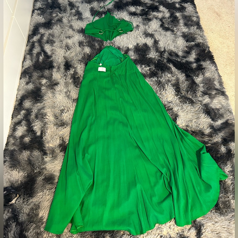 Luxxel Green Maxi Cut Out Dress